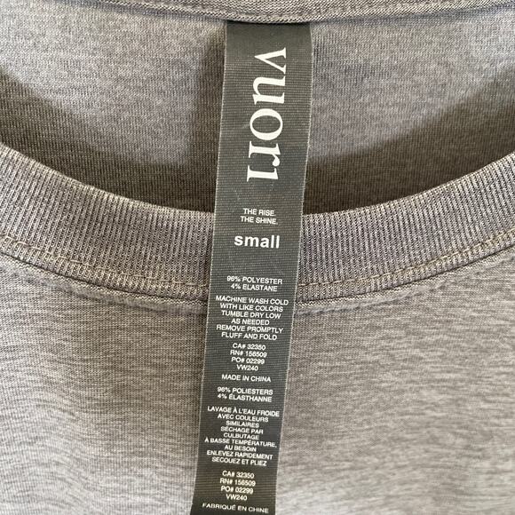 Vuori Daydream Crew Top in Heather Gray Long Sleeve S - Picture 4 of 5